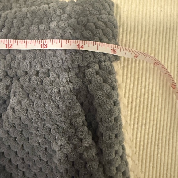 Women’s Chenille Textured Wide-Leg Lounge Pants – Gray with Cream Side Stripe M - Picture 7 of 10